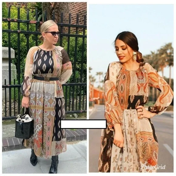 Zara | Dresses | Zara Midi Dress Paisley Smoked Chiffon Printed Dress | Poshmark Zara | Dresses | Zara Midi Dress Paisley Smoked Chiffon Printed Dress | Poshmark